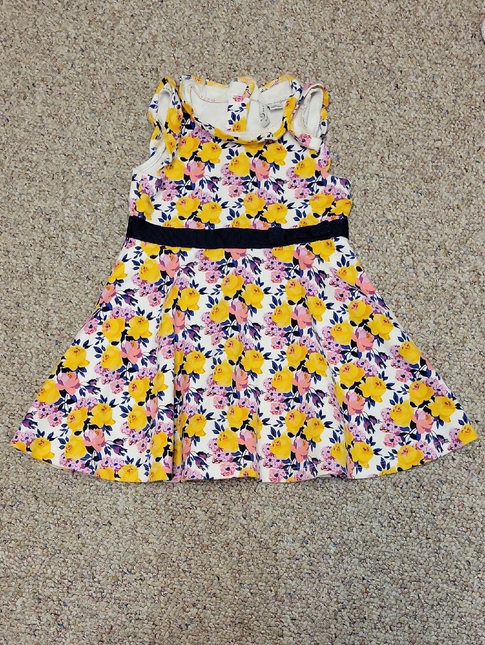 Janie & Jack Floral Ruffle Strap Girls' Dress in Yellow & Pink 2T Summer Twirl